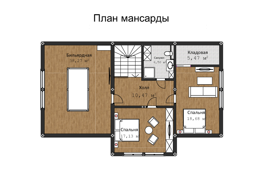 Дом из бревна с навесом